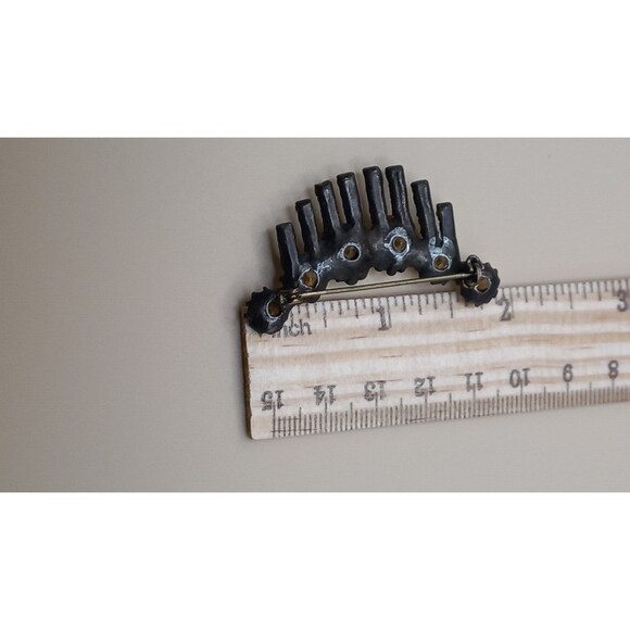 Art Deco Rhinestone Brooch Sparkling Vintage Pin Foiled Back Open - Picture 4 of 4